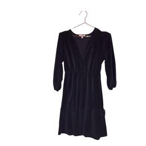Moa Moa Tiered navy ribbed soft Velvet Dress size small